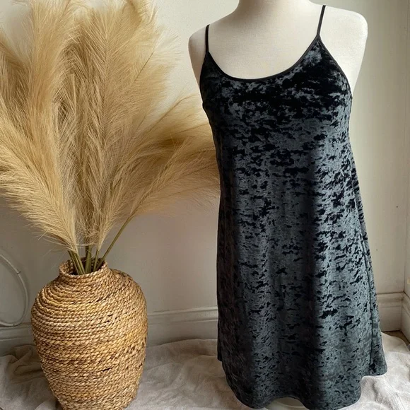 Crushed velvet slip dress sales